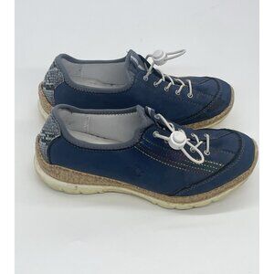 Rieker Damen N42T0 Rainbow Blue Shoes Sz 39 Sneakers Slip On Comfy Casual